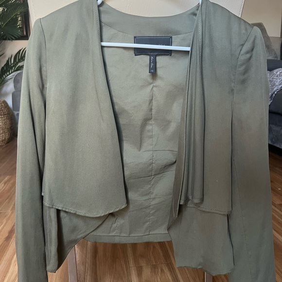 Olive green Cropped Jacket - Picture 1 of 3